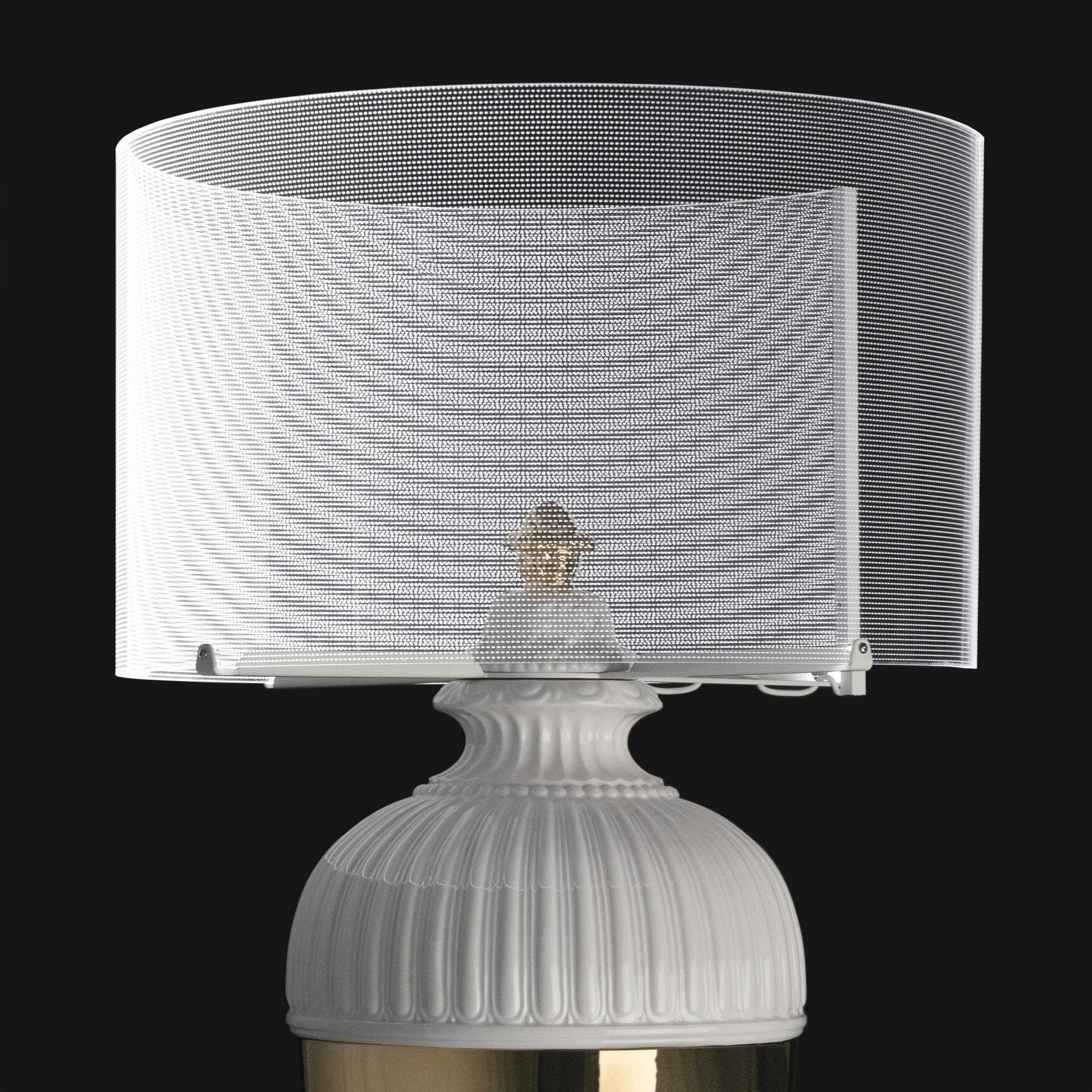 American Classical Psyche Touch Lamp, White & Gold For Sale