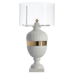 Psyche Touch Lamp, White & Gold