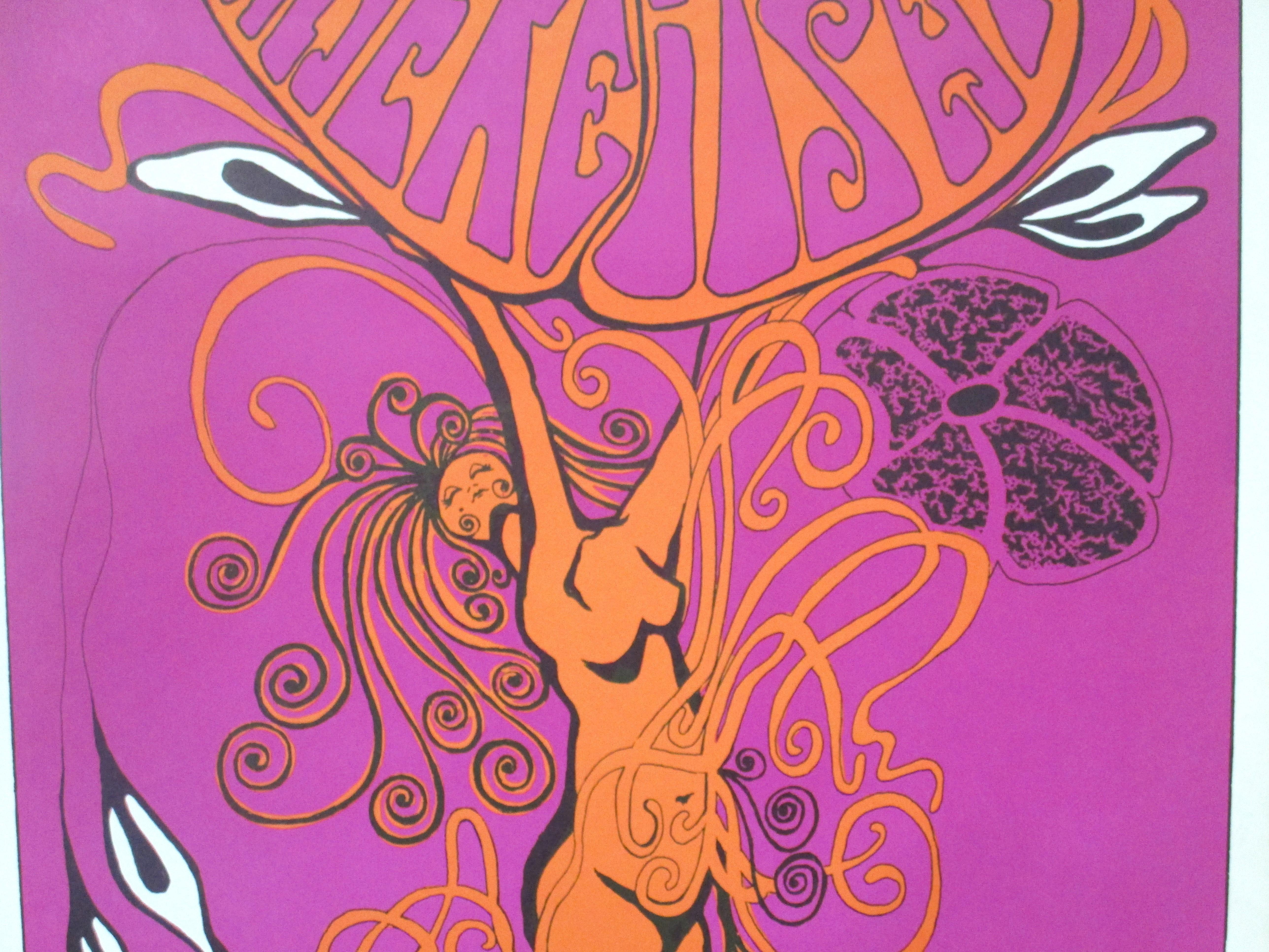 Mid-Century Modern Psychedelic 1967 Poster by Nancy Conner For Sale