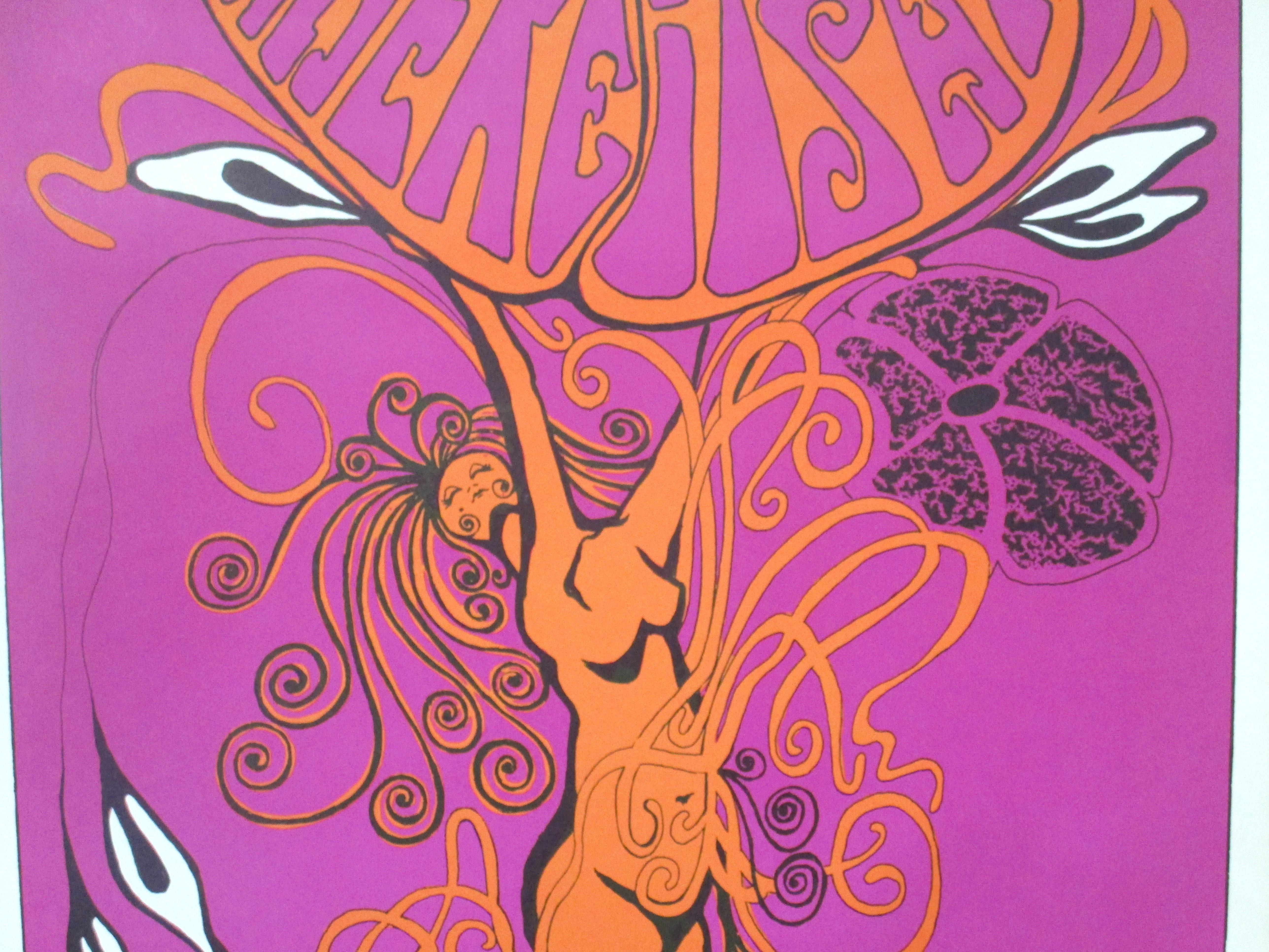 Cartel psicodélico de 1967 por Nancy Conner Moderno de mediados de siglo en venta
