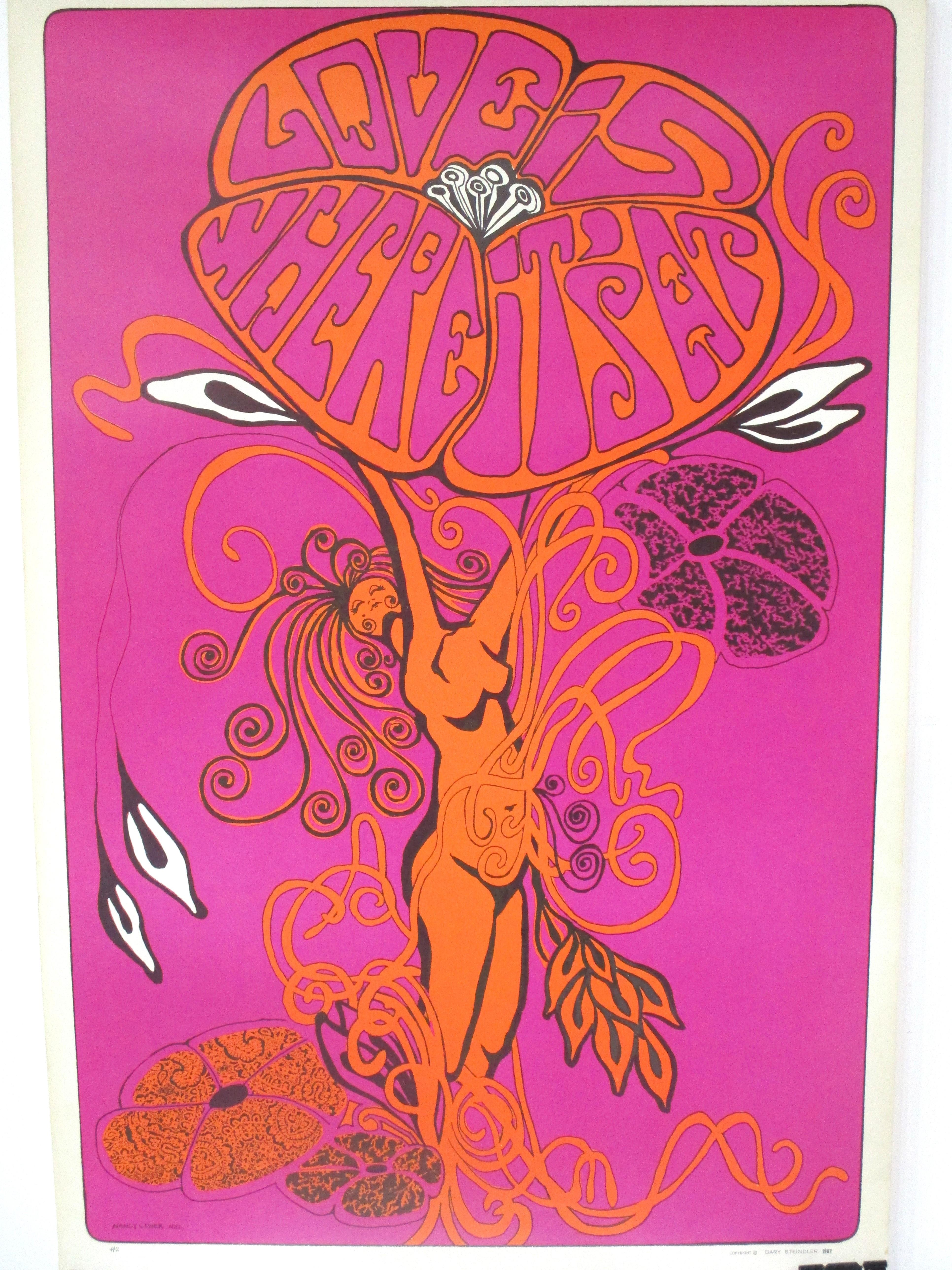 Cartel psicodélico de 1967 por Nancy Conner en venta 1