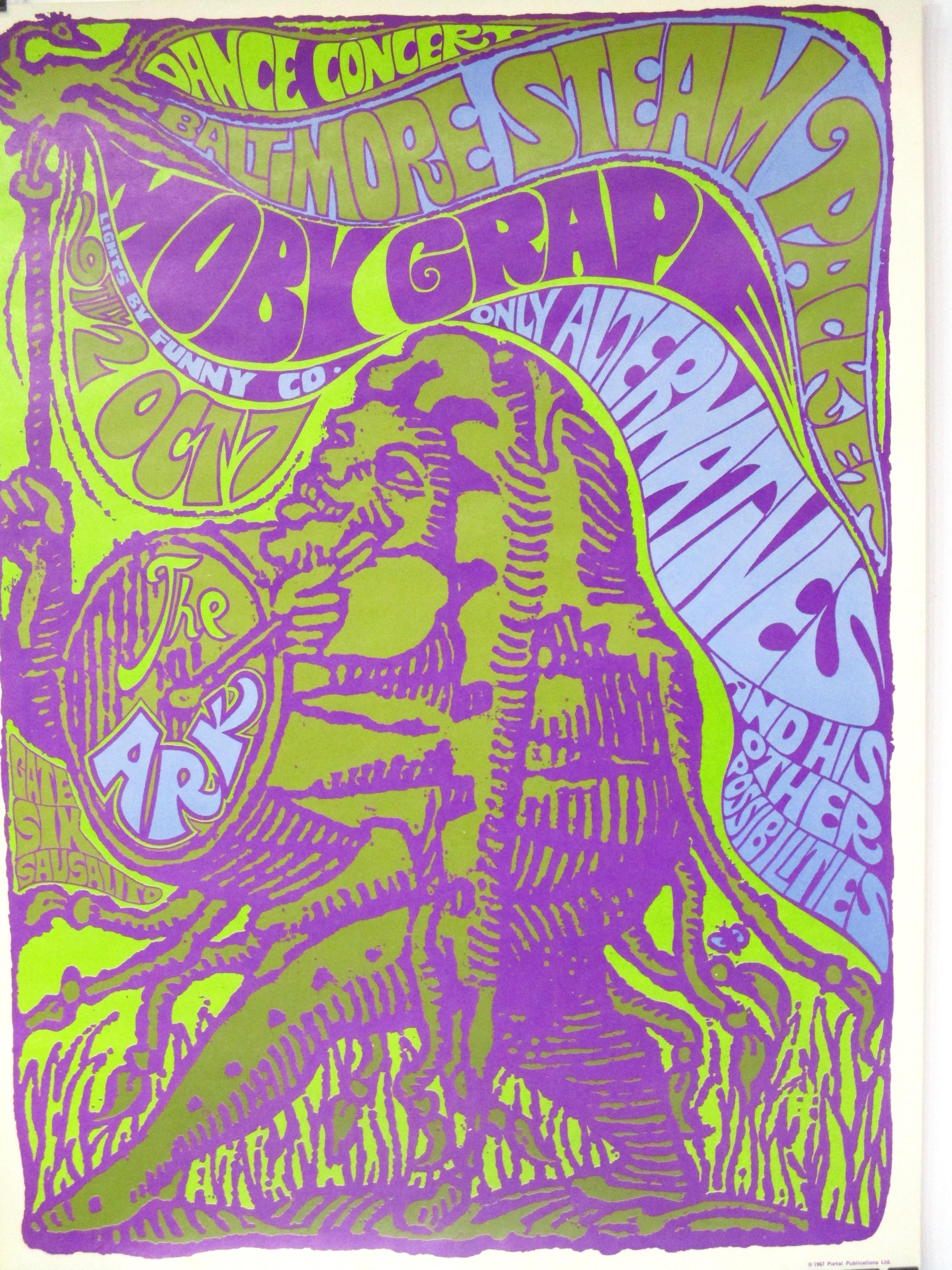 Paper Psychedelic Ark Rock Poster 1967 Dance Concert  For Sale
