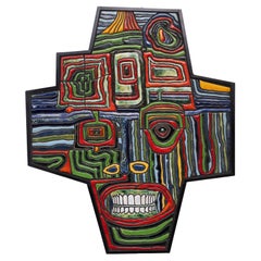 Arte Psicodélico de Cerámica para Pared ''La Sonrisa ? Karel F.van der Wilk . 1977 Holanda