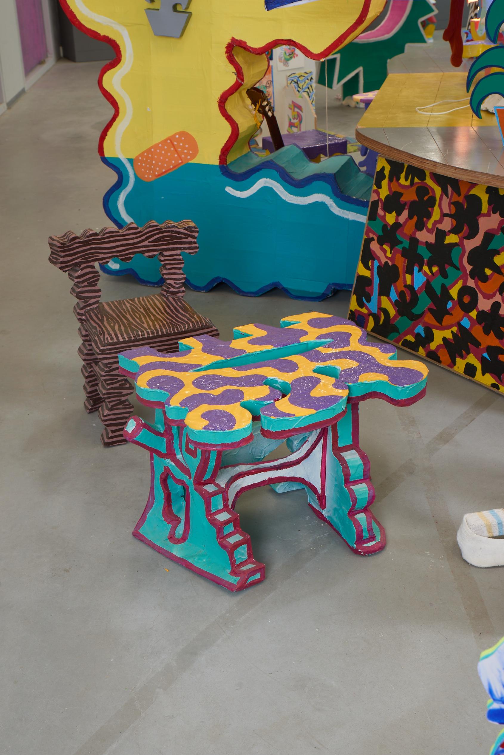 Transported from another era, the Psychedelic coffee table emerges as a captivating centerpiece in your living room. Its eccentric design and vibrant colors will infuse your days with enchantment. 

While the table boasts functionality and