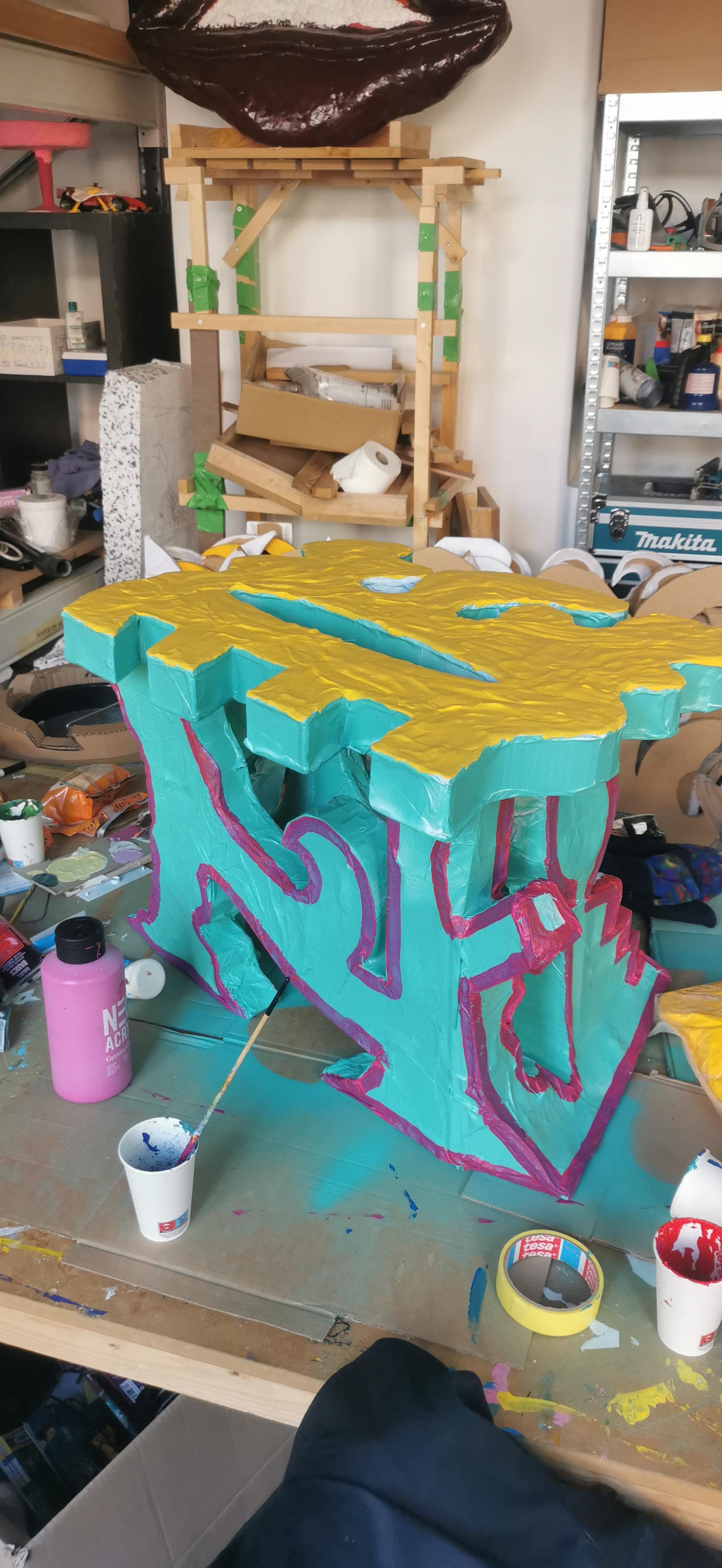 Epoxy Resin Psychedelic Coffee Table For Sale