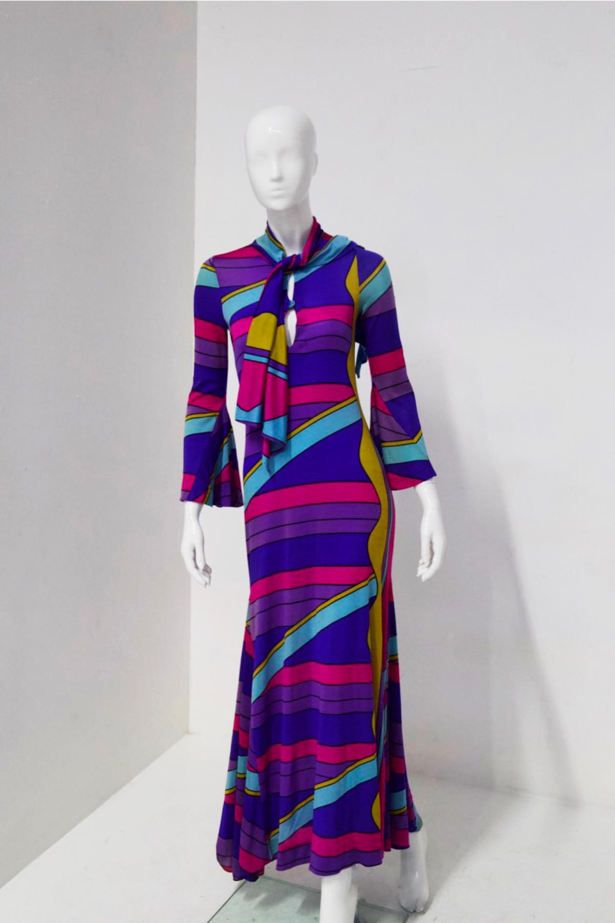 Psychedelic Louis Féraud maxi dress 5