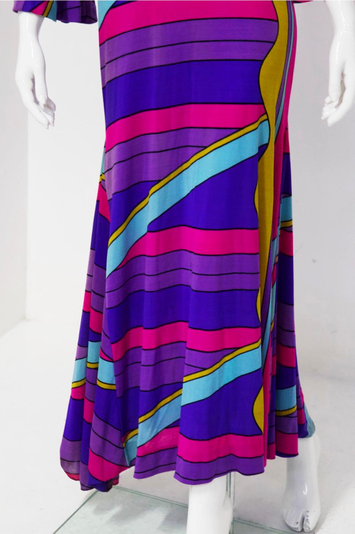 Psychedelic Louis Féraud maxi dress 7