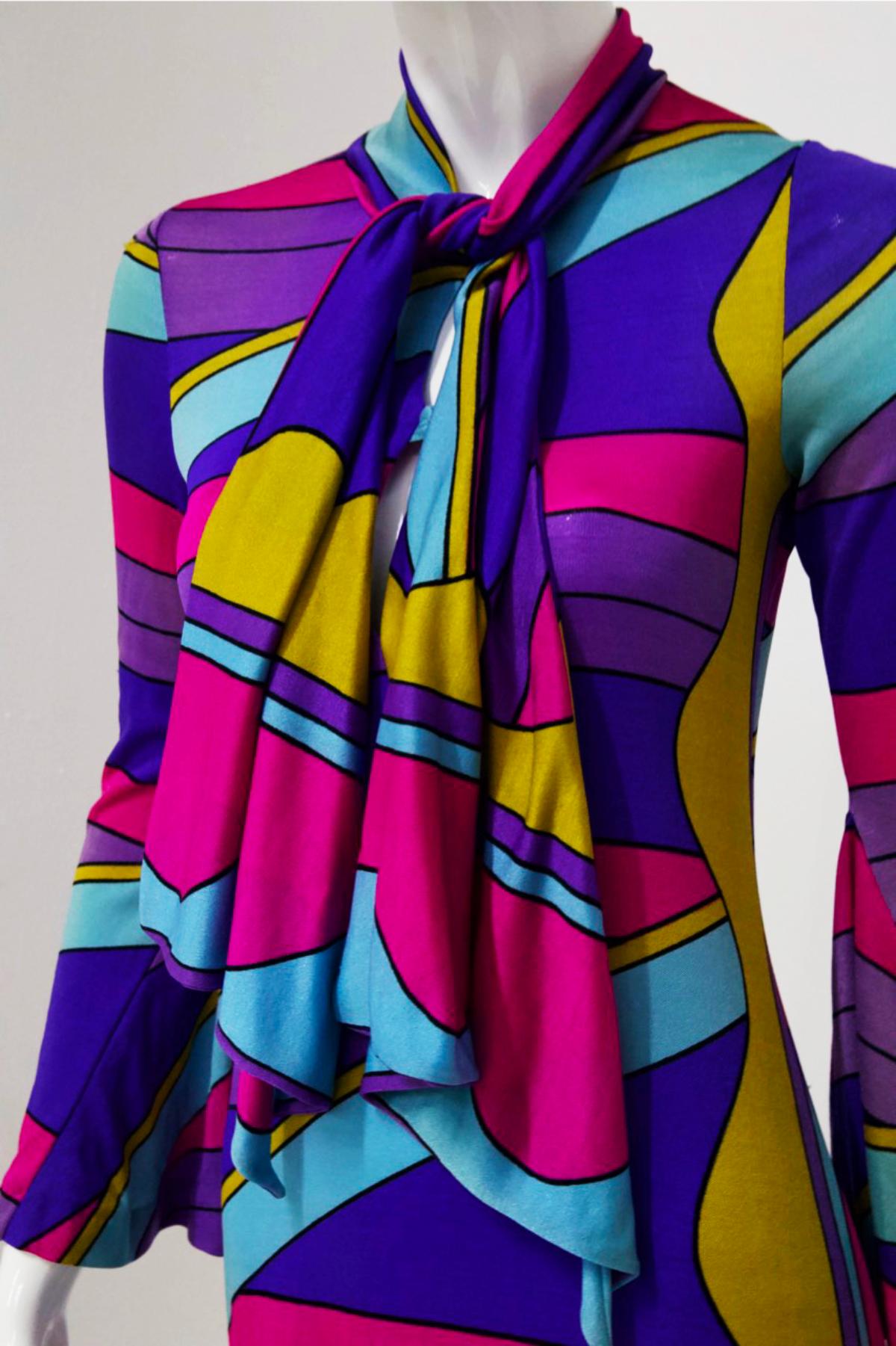 Psychedelic Louis Féraud maxi dress 9