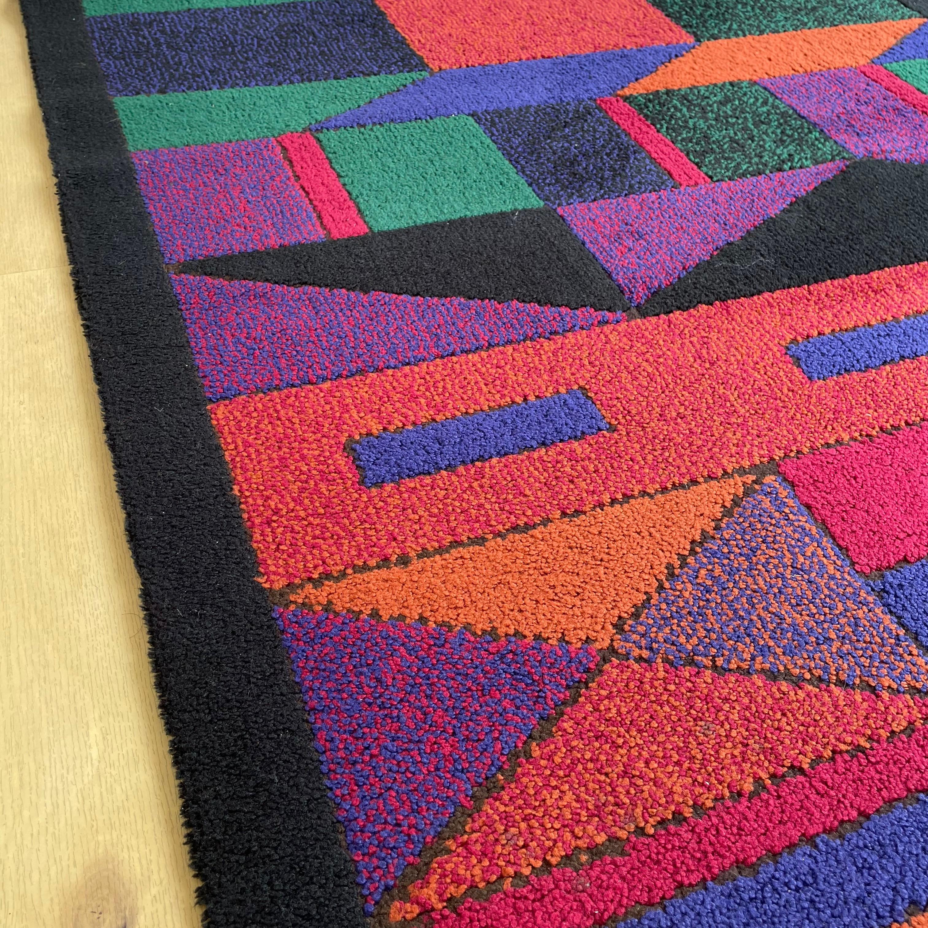 Psychedelic Memphis Style abstract Rug Carpet by Atrium Tefzet, Germany 1980s For Sale 10