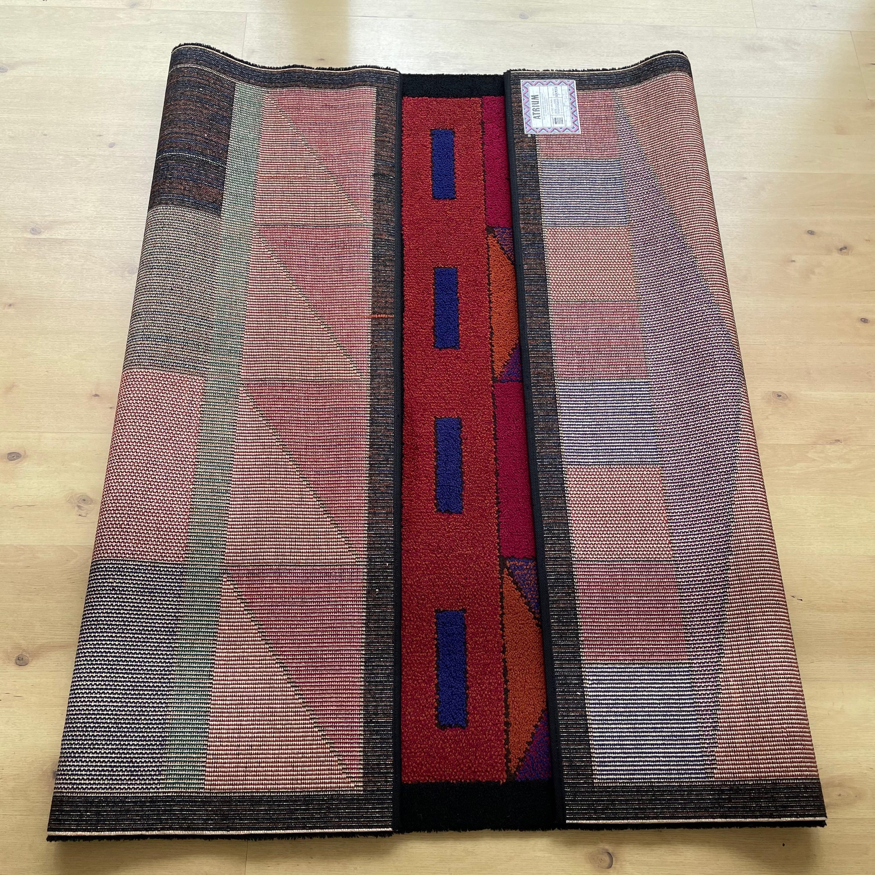 Psychedelic Memphis Style abstract Rug Carpet by Atrium Tefzet, Germany 1980s 9