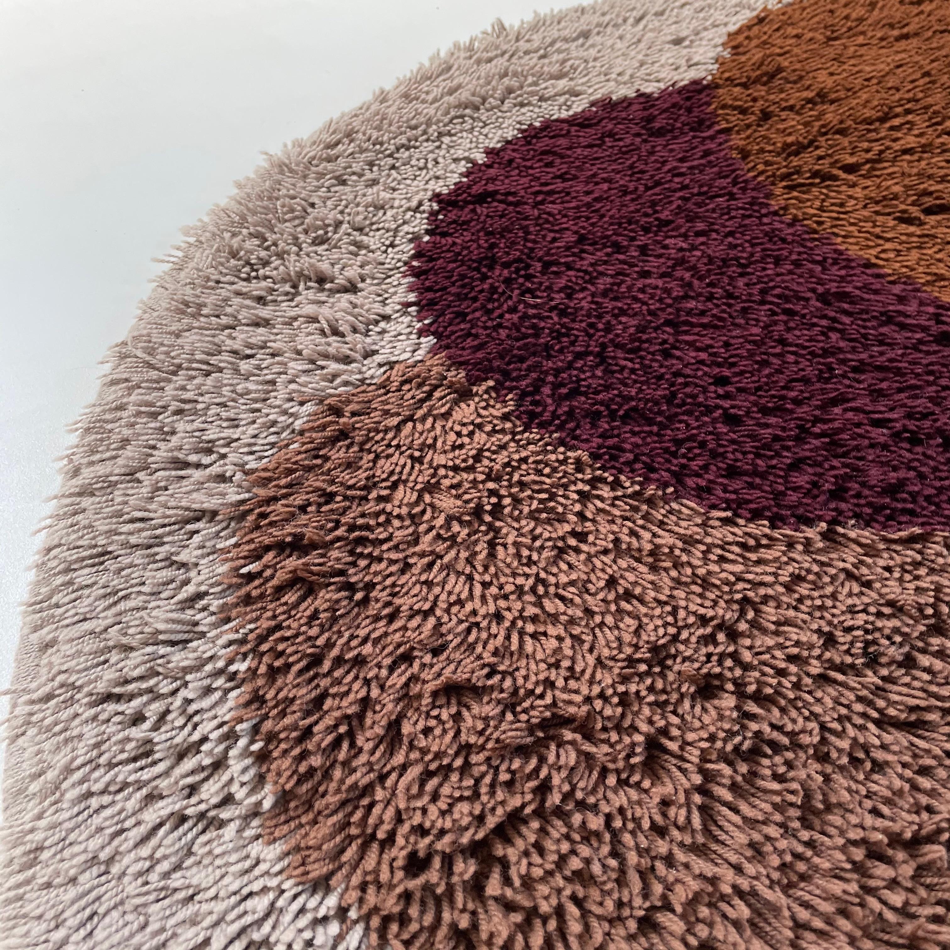 Psychedelic Multi-Color Panton Style High Pile Rya Rug Carpet Desso, Netherlands For Sale 7