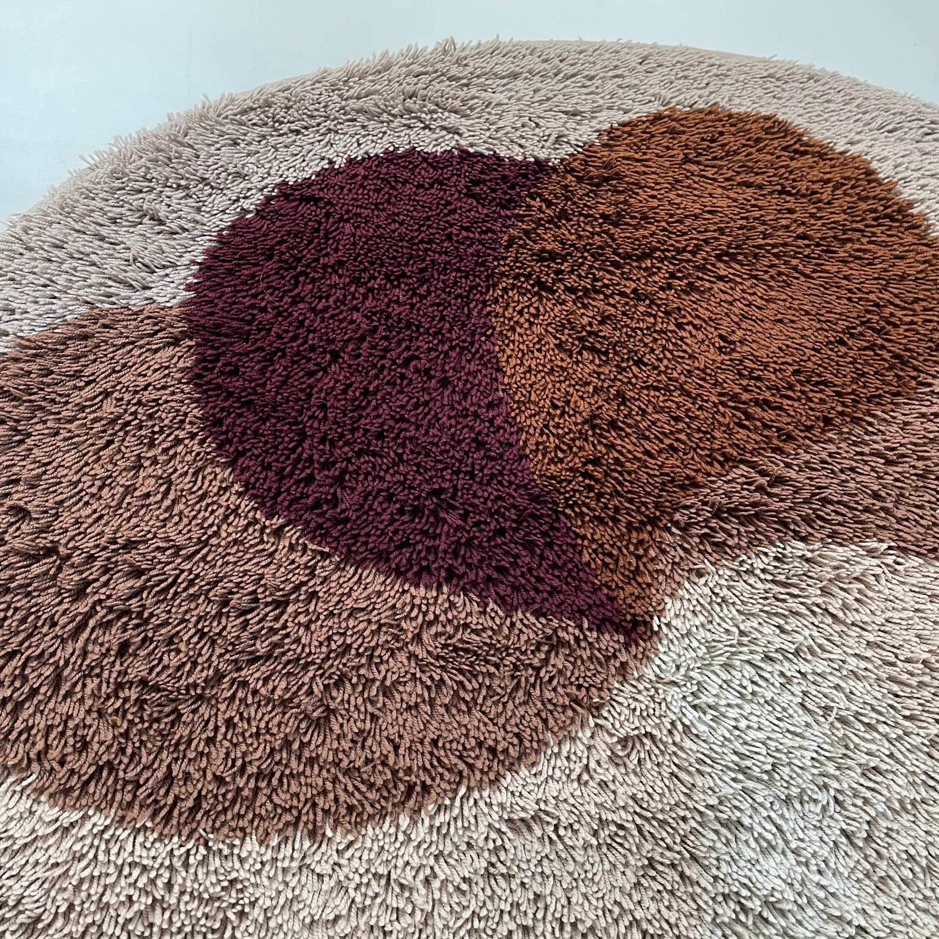 Psychedelischer mehrfarbiger Rya-Teppich im Panton-Stil mit hohem Flor im Panton-Stil, Desso, Niederlande im Angebot 2