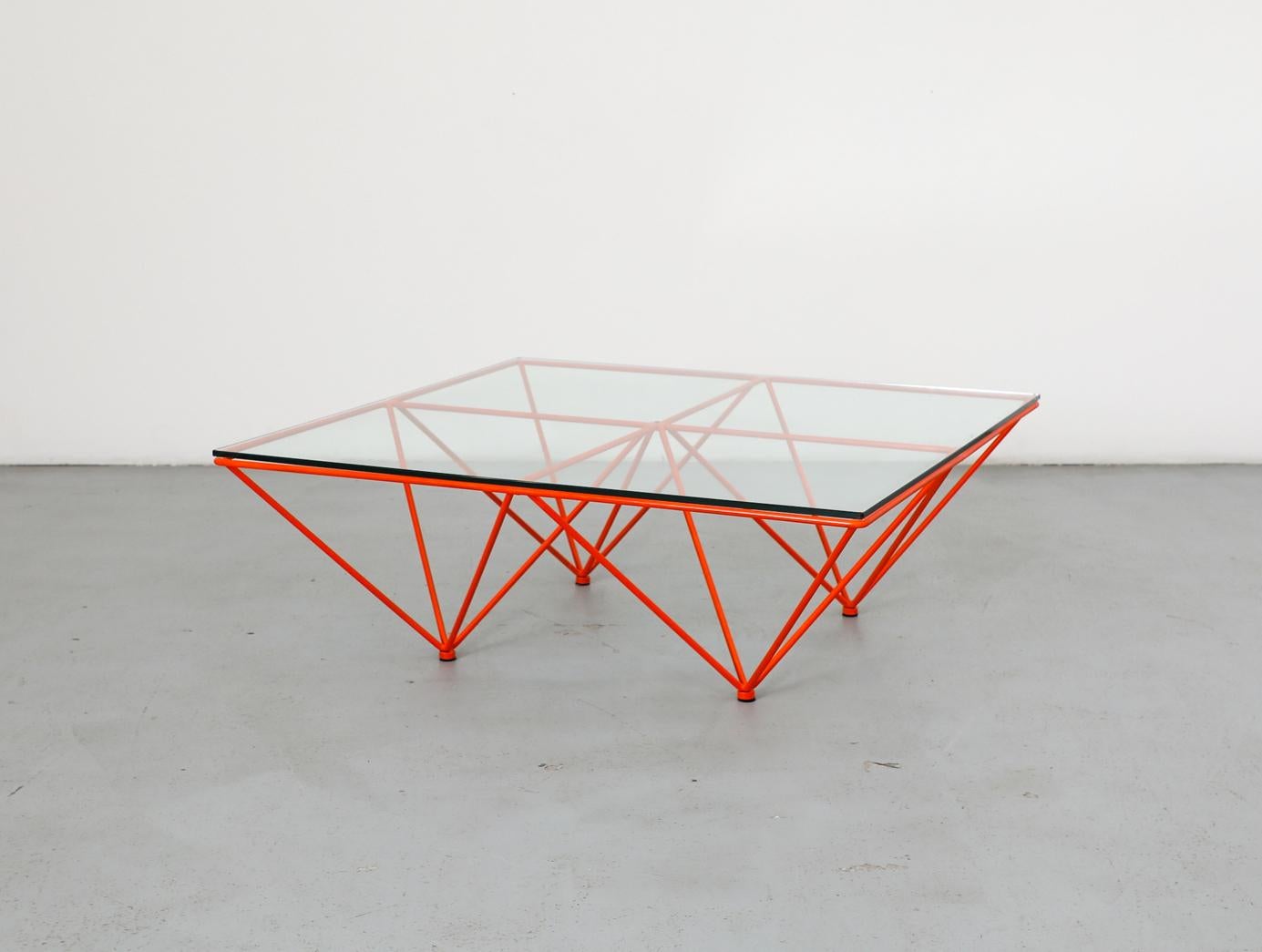 Table basse en verre orange psychédélique inspirée du milieu du siècle, style Paolo Piva en vente 6