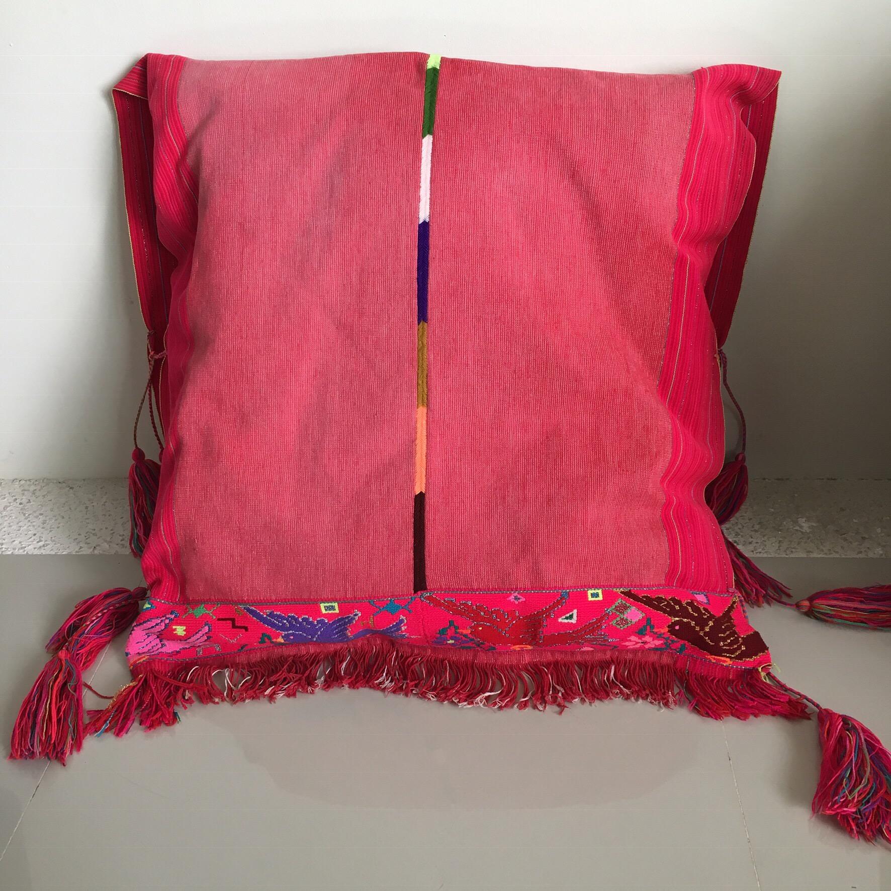 Psychedelic Pillow from Chiapas In Good Condition In San Miguel de Allende, Guanajuato