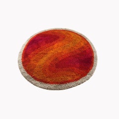 Psychedelic Pink Panton High Pile Rya Rug Carpet Desso, Netherlands, 1970s