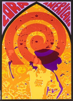 Psychedelic Vintage Poster, Lecourt, Cora Americano Aperitivo, Liqueur, c.1960