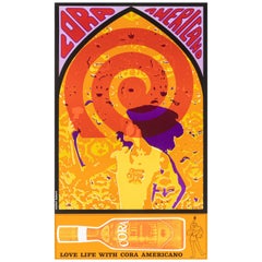 Psychedelic Vintage Poster, Lecourt, Cora Americano Aperitivo, Liqueur, c.1960