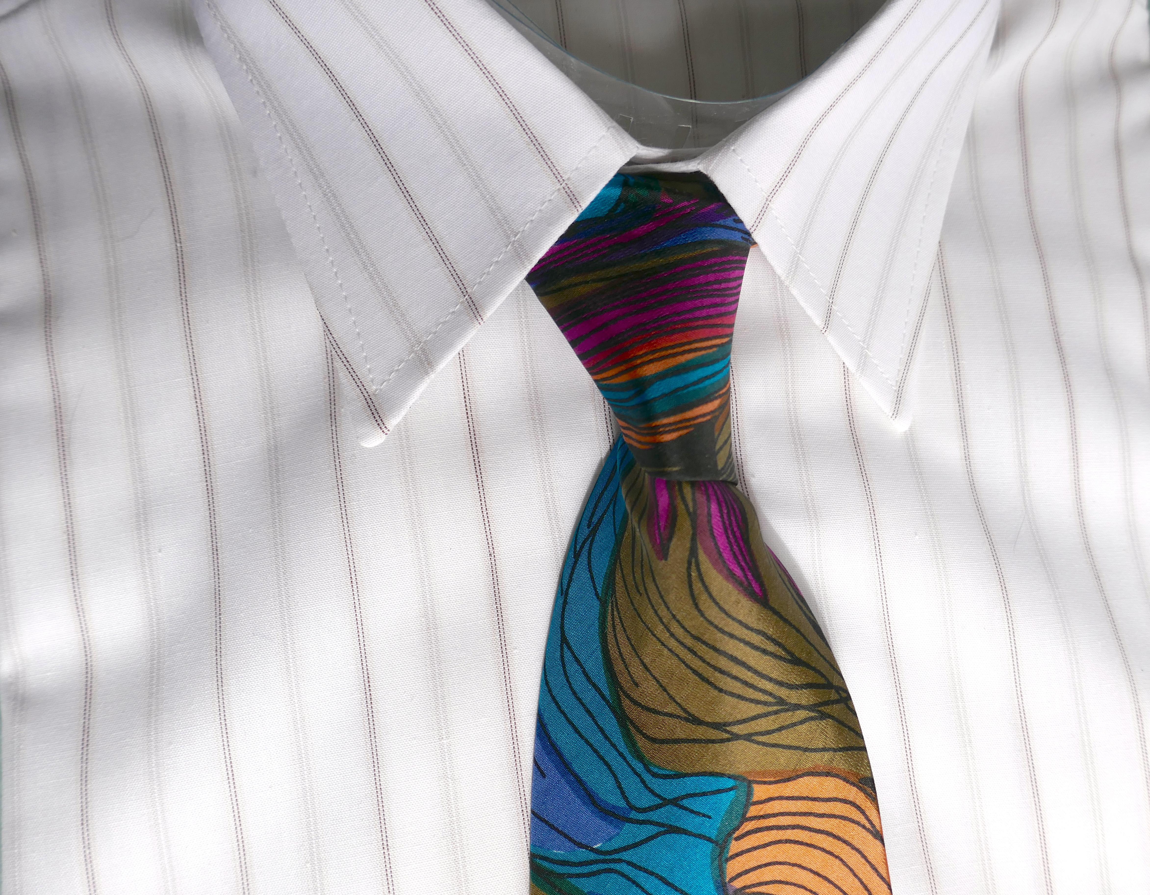 Black Psychedelic Vintage Retro Silk Tie, Classic from 1960s For Sale