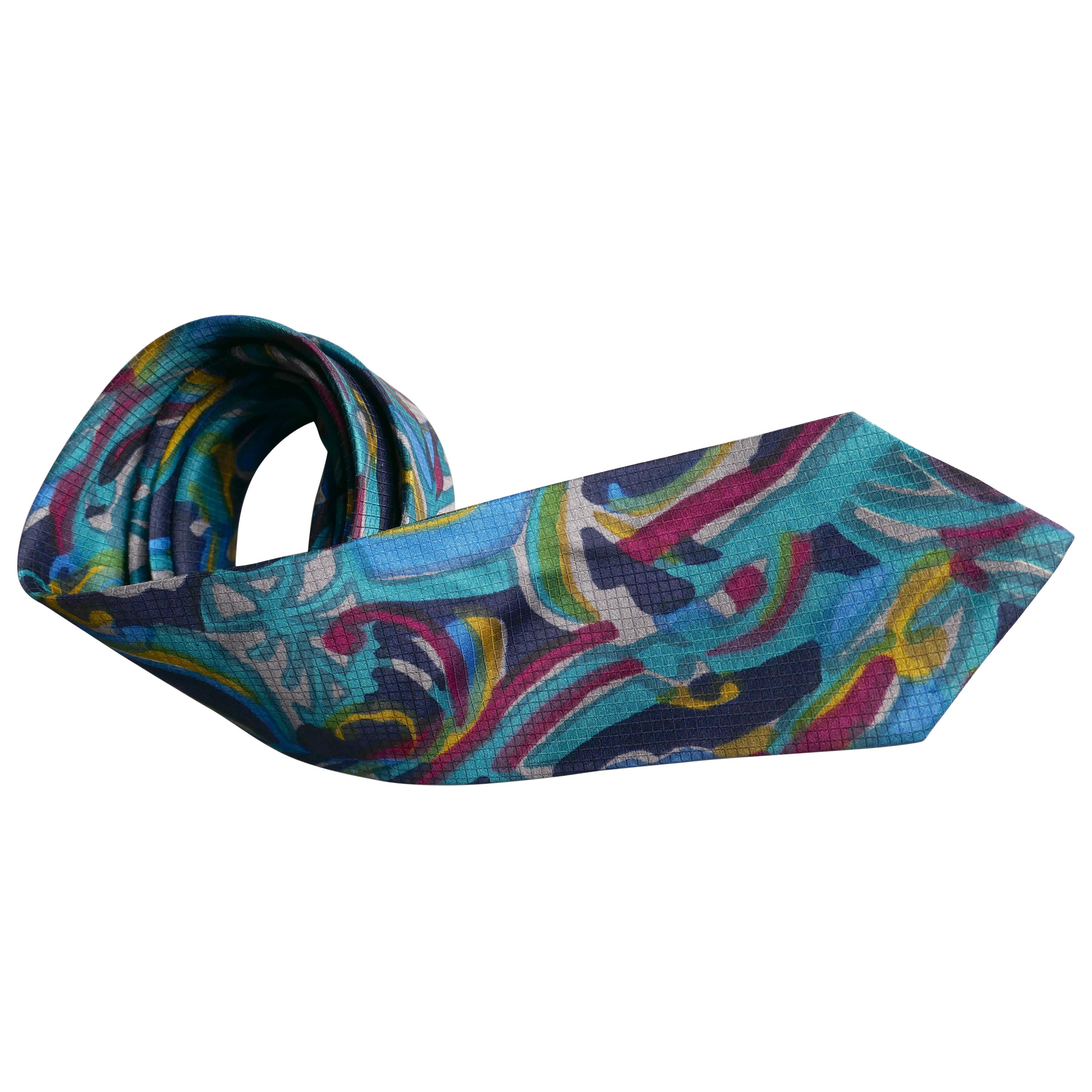 Psychedelic Vintage Retro Silk Tie, Pop Art Classic from 1960s For Sale