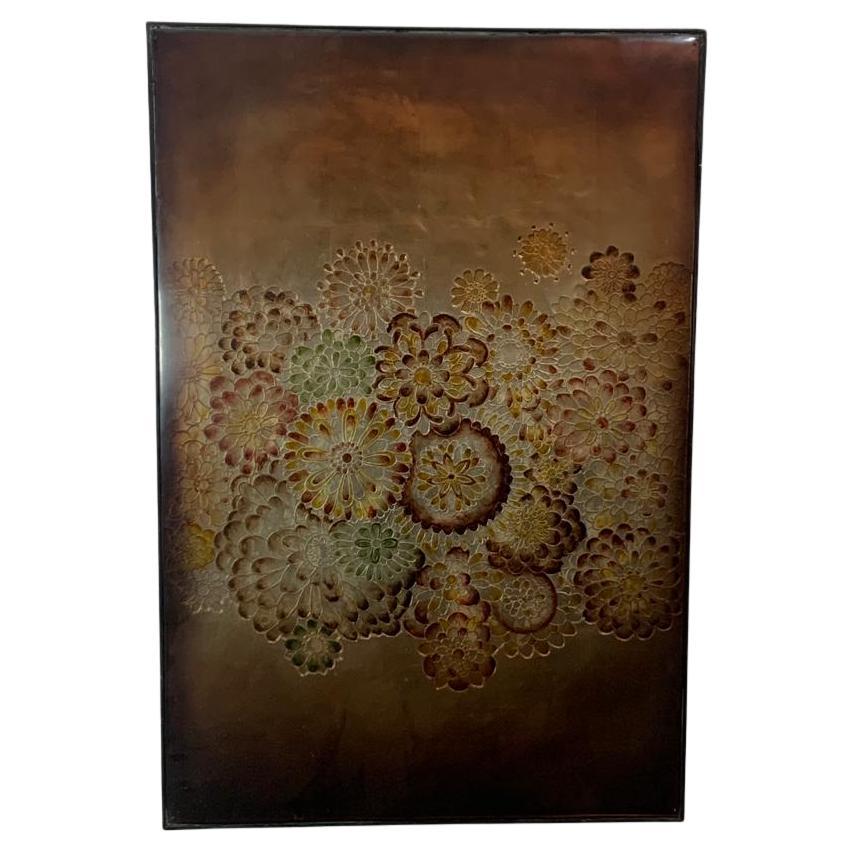 Pannello psichedelico in Wood e vetro acrilico, anni '70