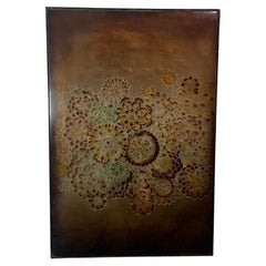 Pannello psichedelico in Wood e vetro acrilico, anni '70
