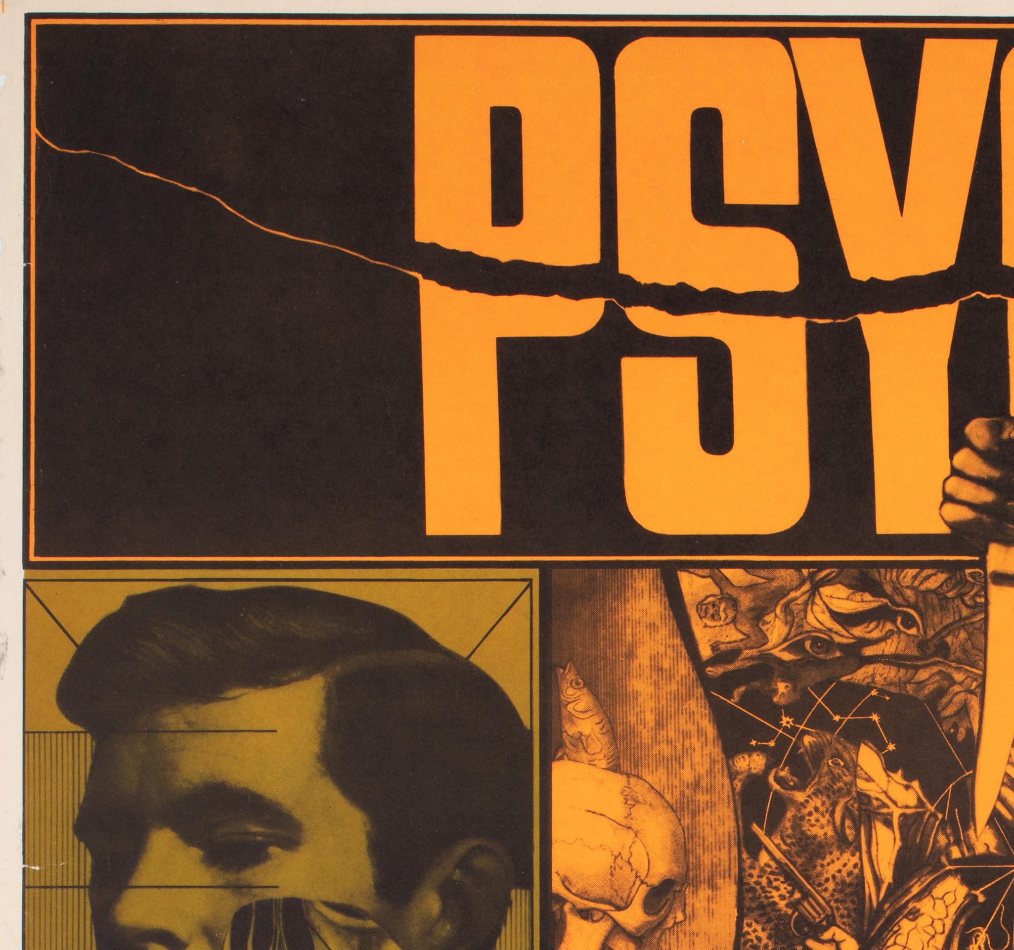 „Psycho“, Tschechischer A1-Film, Filmplakat, 1970, Hitchcock im Zustand „Hervorragend“ im Angebot in Bath, Somerset