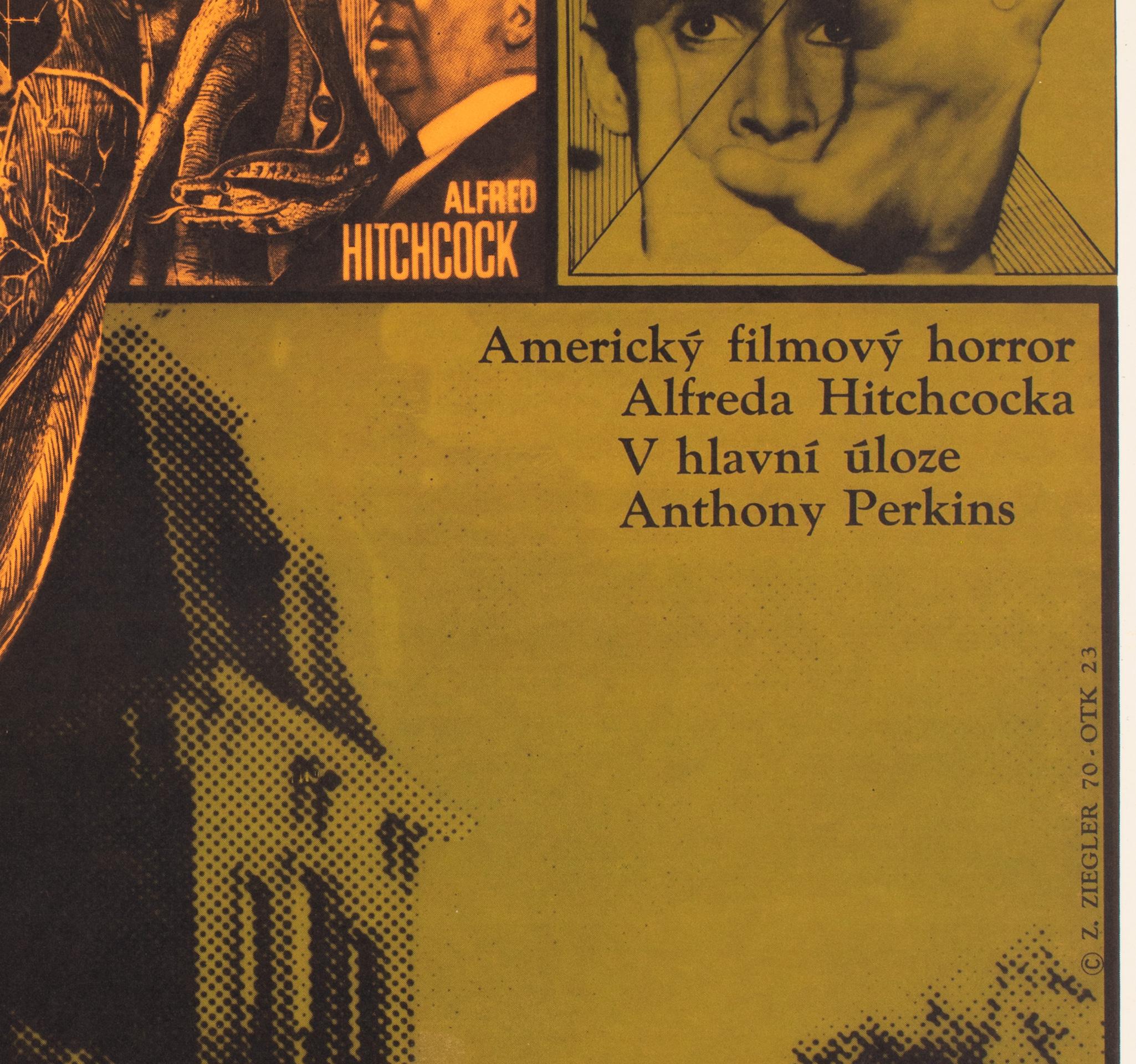 „Psycho“, Tschechischer A1-Film, Filmplakat, 1970, Hitchcock (Papier) im Angebot