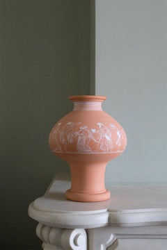 Psykter, Decorated Terracotta Bouquet Vase, Classic Greek Ceramic Inspiration