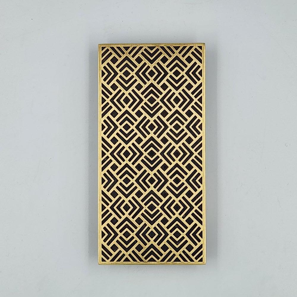 Brass PT/AD/09 Pull handle in engraved brass  20/10cm Art Deco collection For Sale