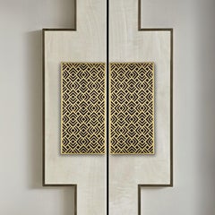 Engraved brass pull handle – Art Deco collection (20 × 10 cm)