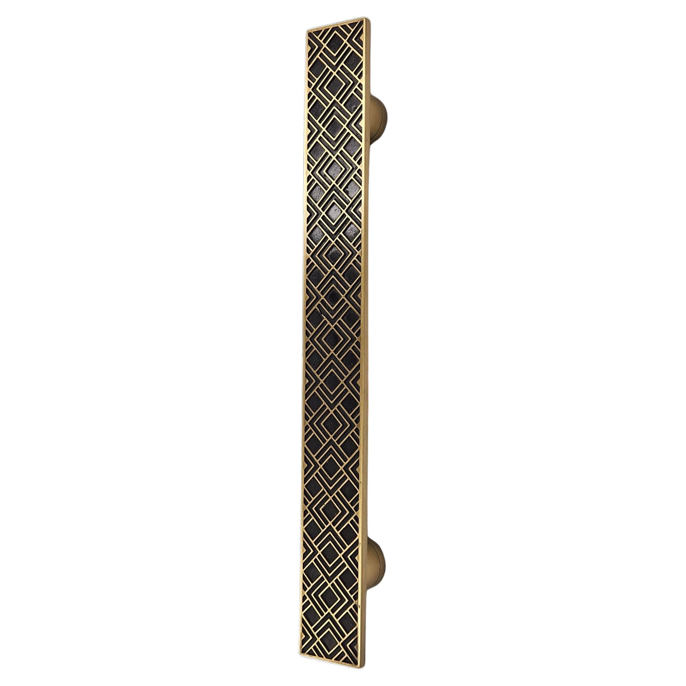 PT/AD/09  pull handle in graviertem Messing 30cm: Art-déco-Kollektion