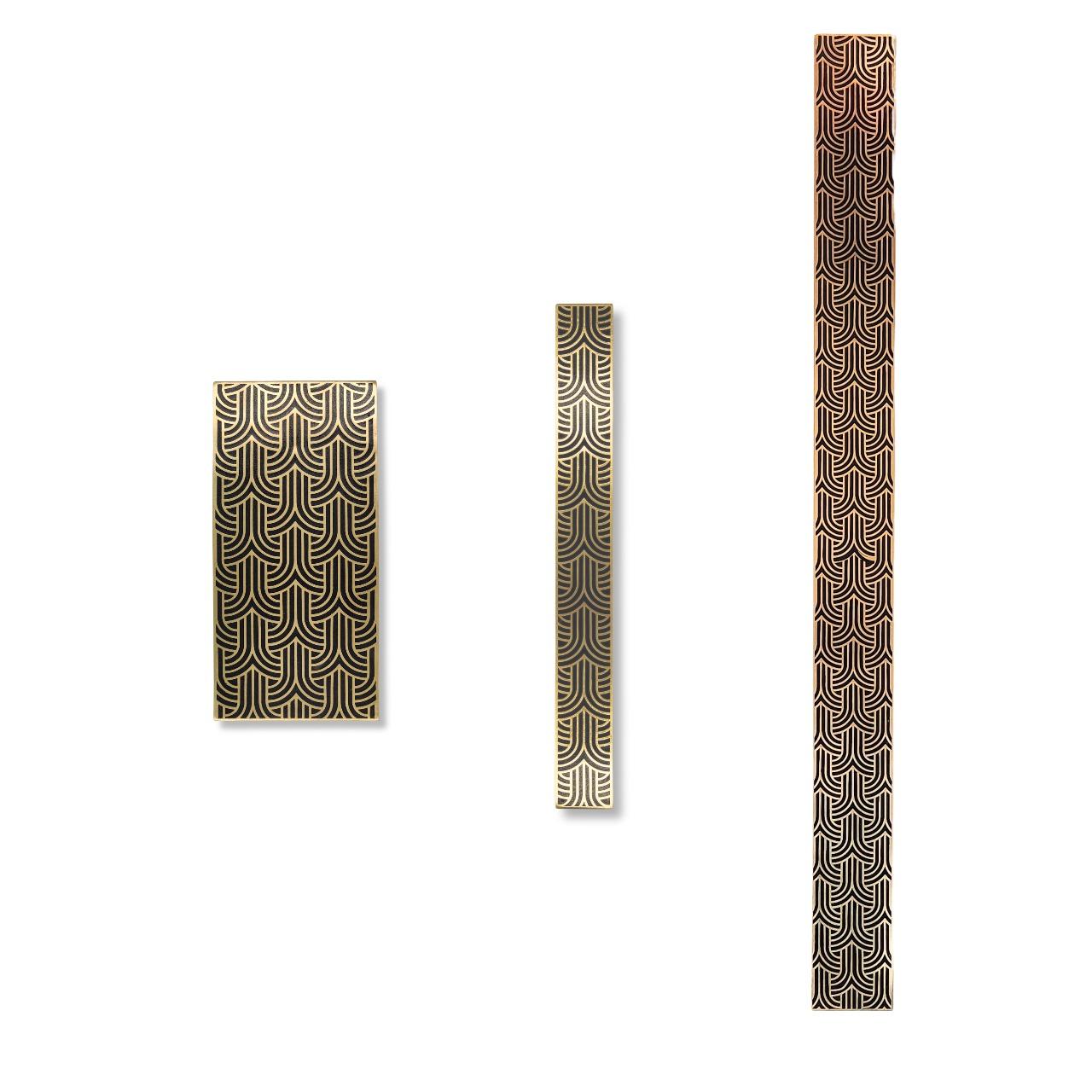 PT/AD/10 Engraved brass cabinet pull , 30cm Art Deco collection In New Condition For Sale In Marrakech, MA