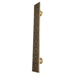 Engraved brass cabinet pull – Art Deco geometric design, 30 cm