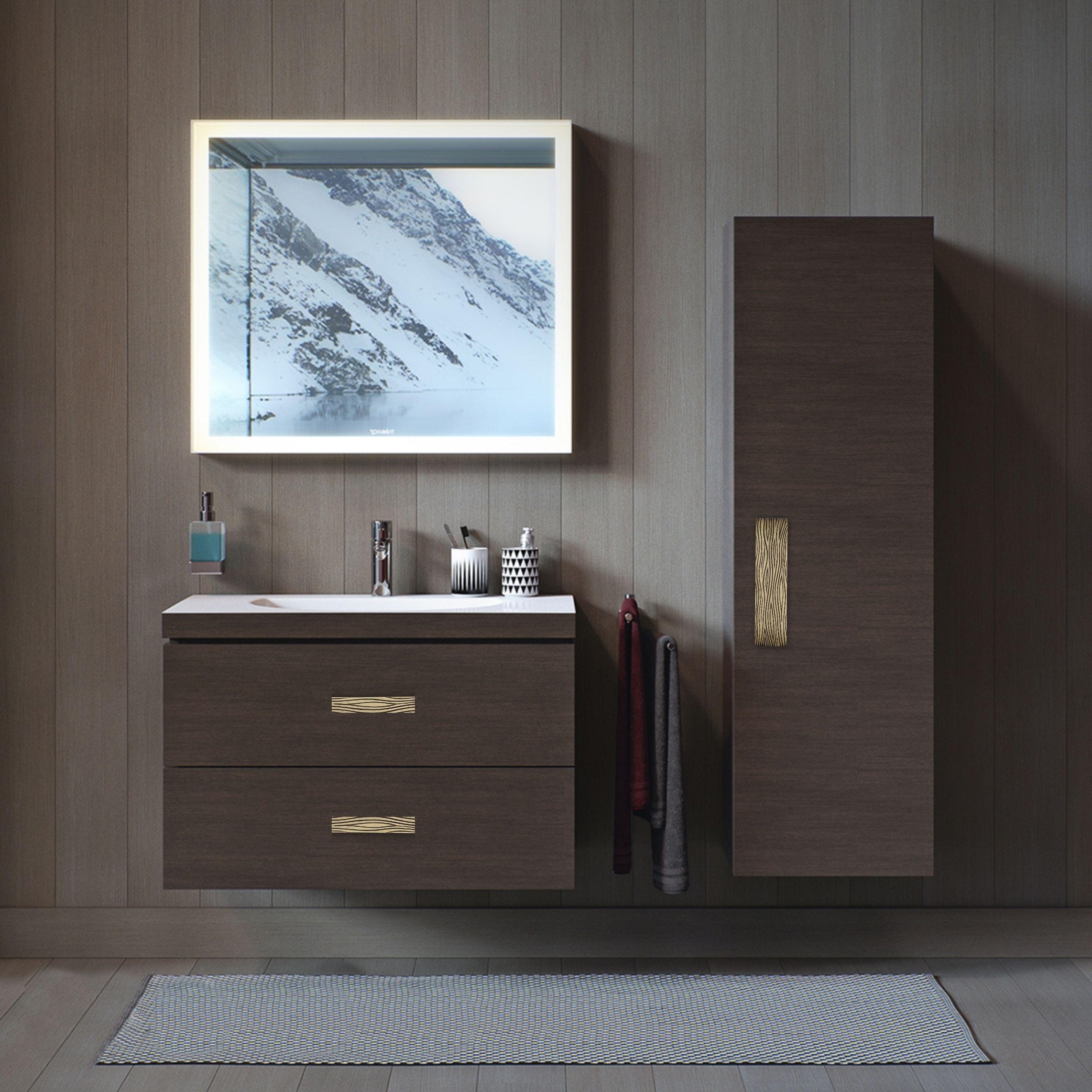 Brass foundry cabinet pull – Earth Prints collection 30 cm/3cm For Sale 2