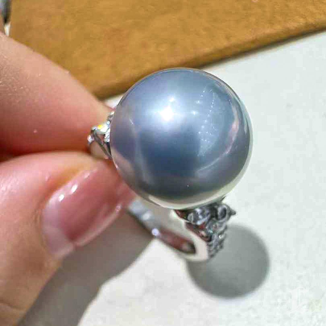 【Vine Symphony】Floral-Crown Aurora Tahitian Pearl Diamond Platinum Ring Neuf - En vente à New York, NY