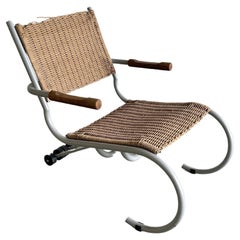 Vintage PT Skate wicker rolling lounge chair by Paul Tuttle for Strässle