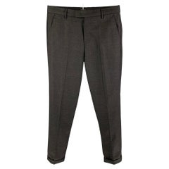 PT01 Size 30 Black Shimmery Virgin Wool Cashmere Button Fly Dress Pants