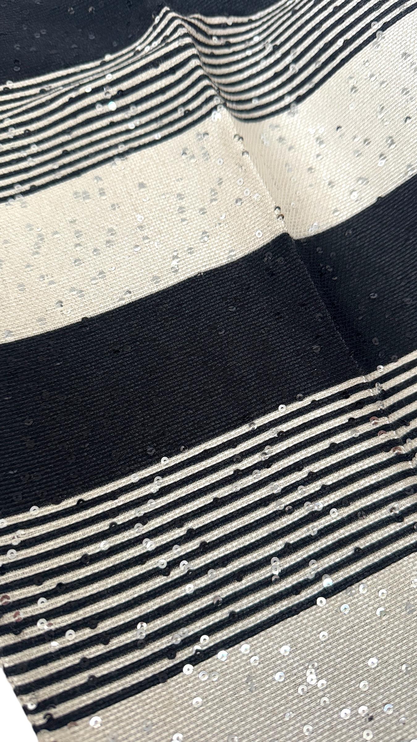 PT01 Striped Jacquard Cropped Pants with Sequins - We pay for import duty! For Sale 1
