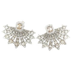 Boucles d'oreilles PT750 et or blanc 18 carats
