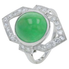 PT900 Mikimoto 5-Karat-Jade-Ring