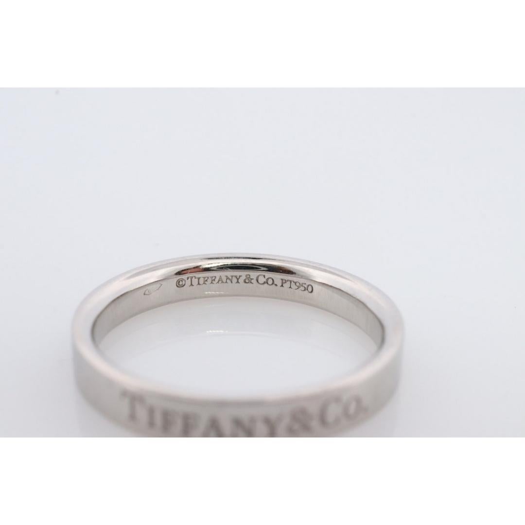 PT950 Tiffany and Co. LOGO band. Platinum Tiffany Company wedding band. For Sale 2