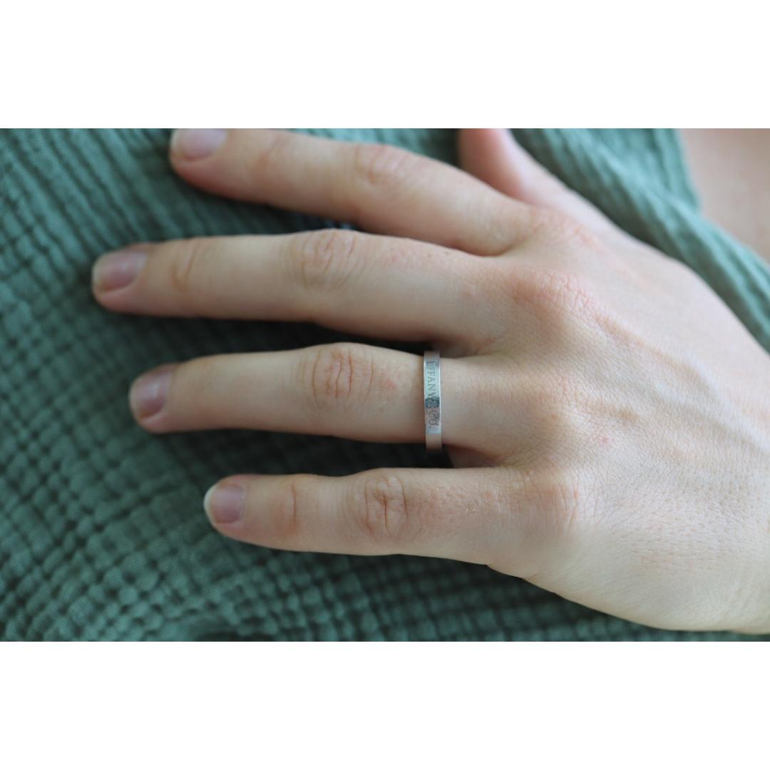 PT950 Tiffany and Co. LOGO band. Platinum Tiffany Company wedding band. For Sale 3