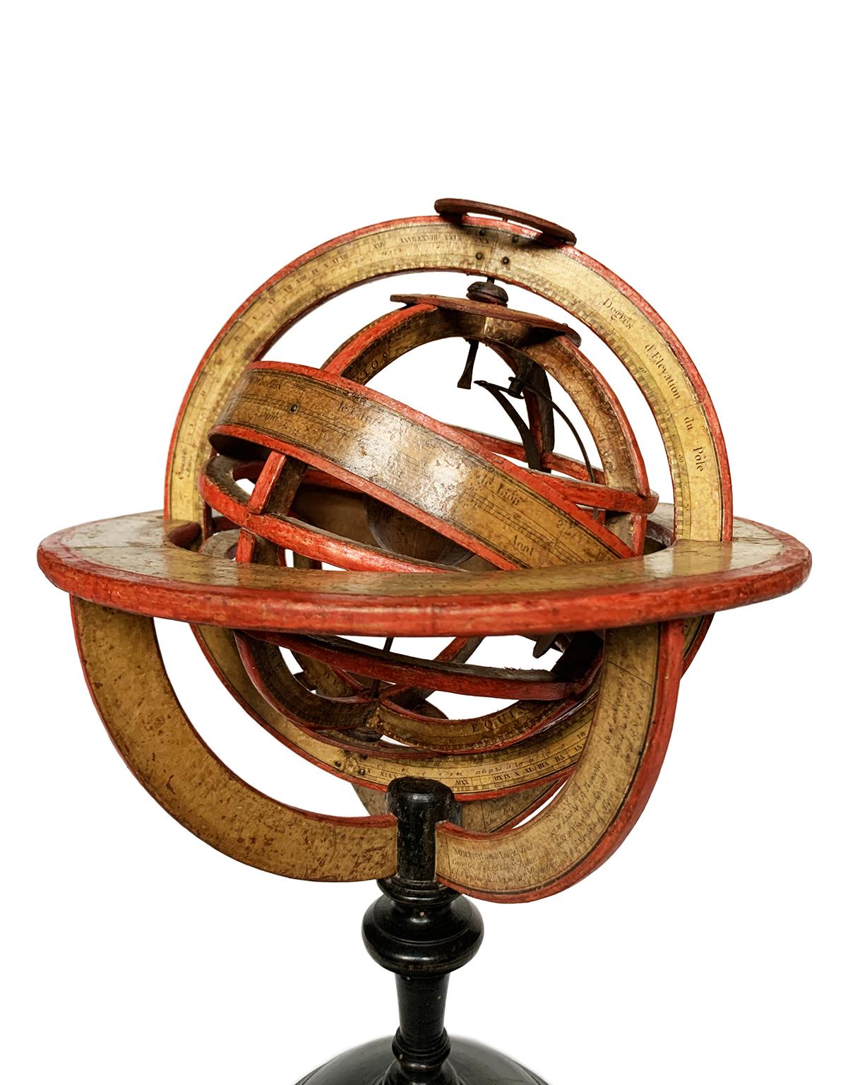 Moulé Sphère armillaire ptolémaïque, Charles-François Delamarche, Paris, ante 1798 en vente