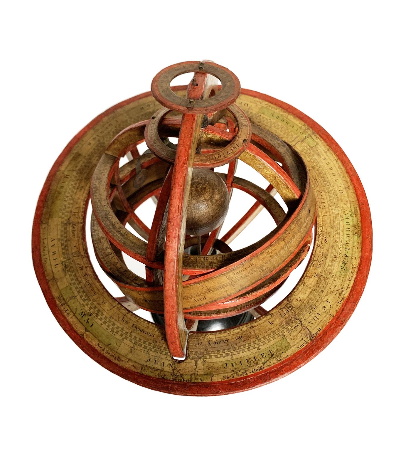 Bois Sphère armillaire ptolémaïque, Charles-François Delamarche, Paris, ante 1798 en vente