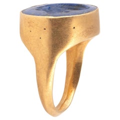 Anello Tolemaico in Lapislazzuli Intaglio in oro del III-II secolo a.C.