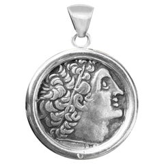 PTOLEMY XII FATHER OF CLEOPATRA Pendentif authentique pièce grecque ancienne de 80 à 58 av. J.-C.