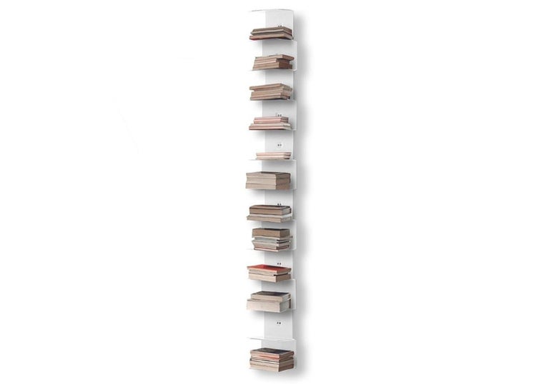 Ptolomeo White Steel Wall Bookcase By Opinion Ciatti For Sale at 1stDibs