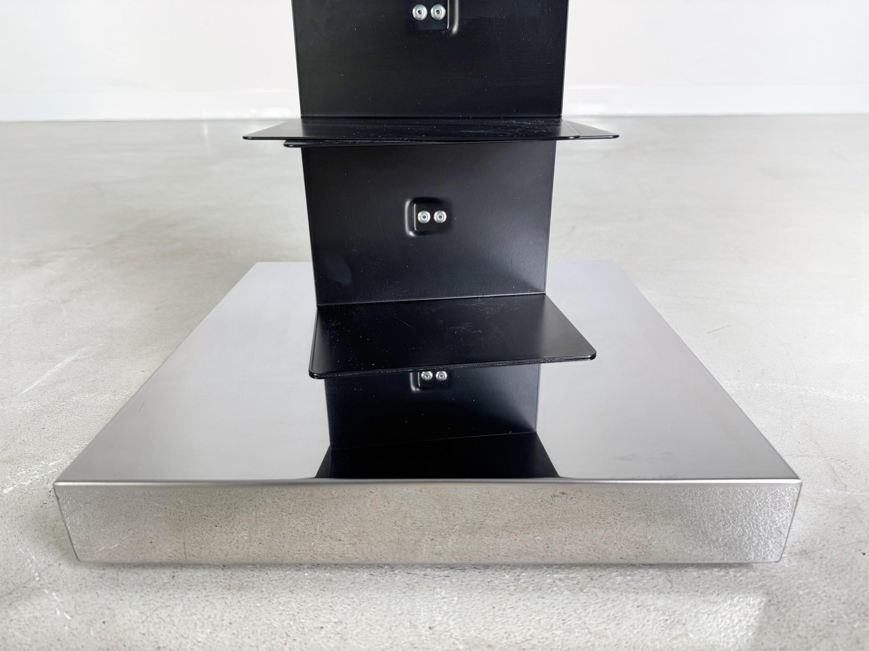 Stainless Steel Ptolomeo bookcase book tower Opinion Ciatti Bruno Rainaldi 210cm