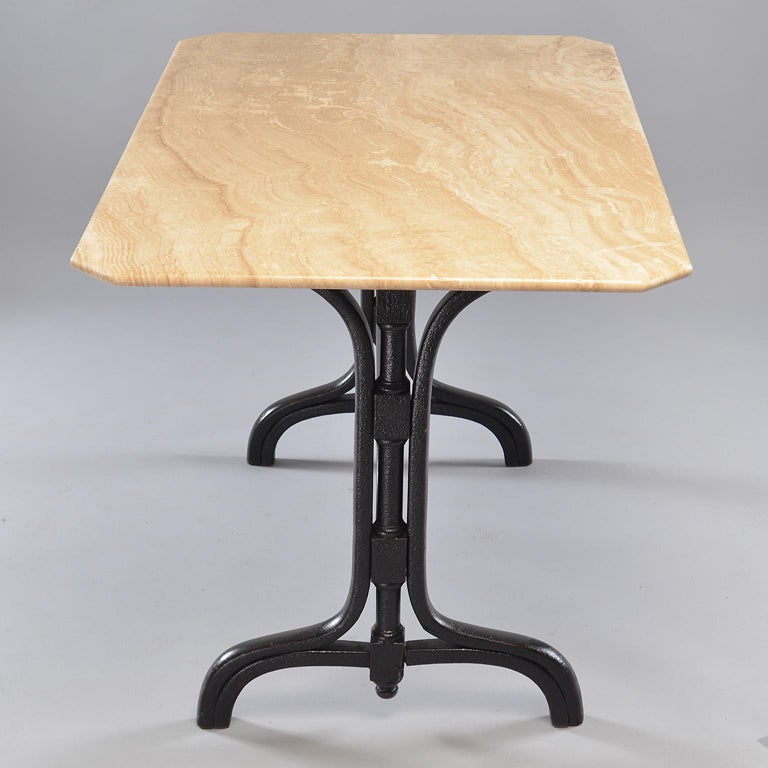 Pub Table with Marble Top and Ebonised Bentwood Base For Sale at 1stDibs