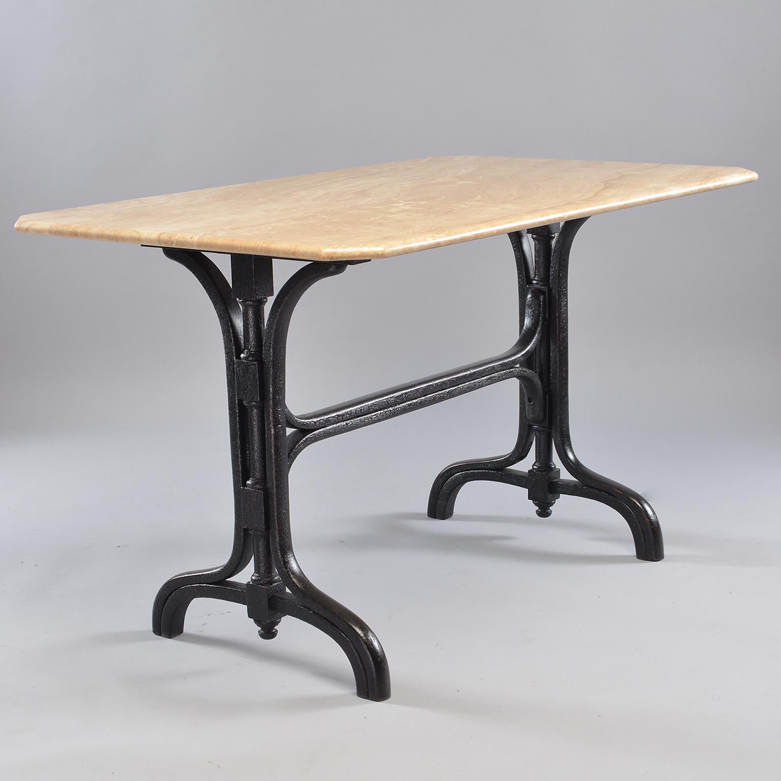 Pub Table with Marble Top and Ebonised Bentwood Base 6